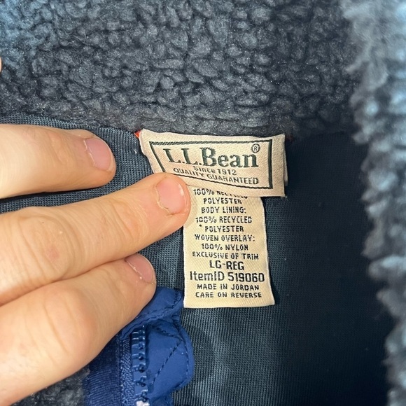 L.L. Bean Large Synchilla Sherpa Retro Pile Full Zip Vest in Blue - Picture 7 of 10